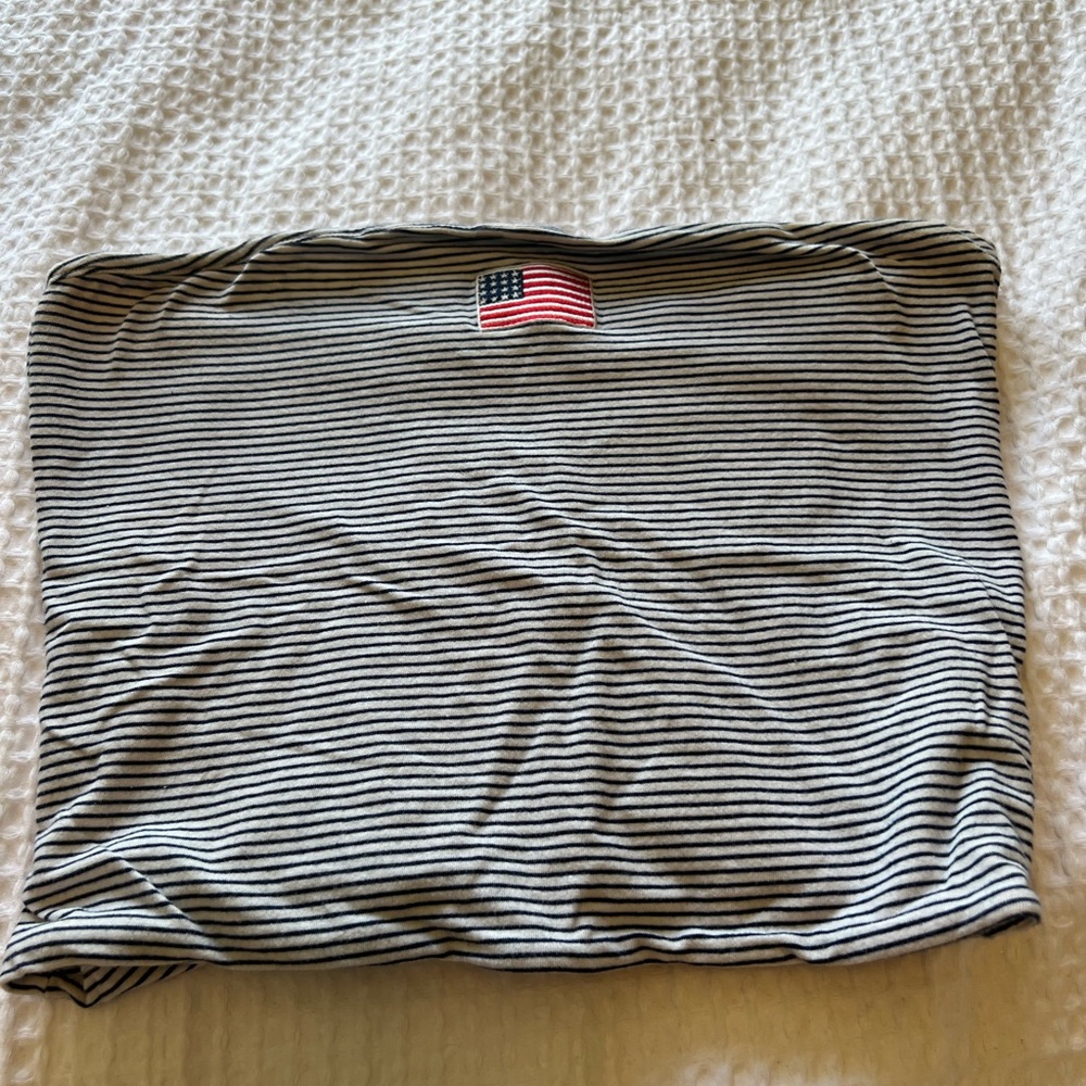 Embroidered flag striped tube top